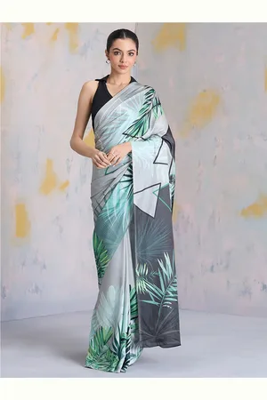 Liva Floral Printed Satin Saree