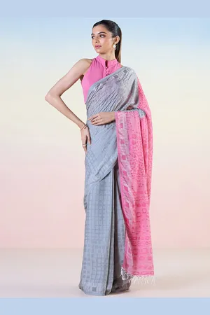 Liva Checked Printed Liva Saree