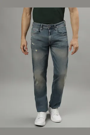 ICONIC Men Blue Slim Fit Low Distress Heavy Fade Stretchable Jeans