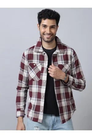 Bushirt Comfort Tartan Checks Opaque Cotton Casual Shackets