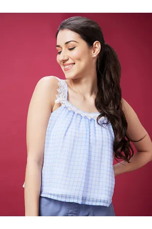 Globus Checked Shoulder Straps Top