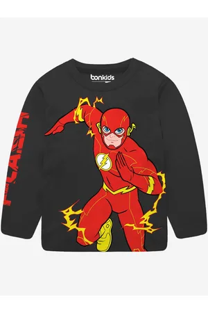 BONKIDS Boys Round Neck Long Sleeves Applique Cotton T-shirt