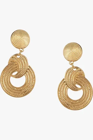 Kazo Gold-Plated Contemporary Drop Earrings