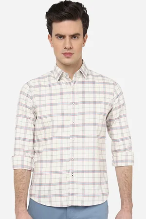 Greenfibre Slim Fit Checked Spread Collar Pure Cotton Casual Shirt