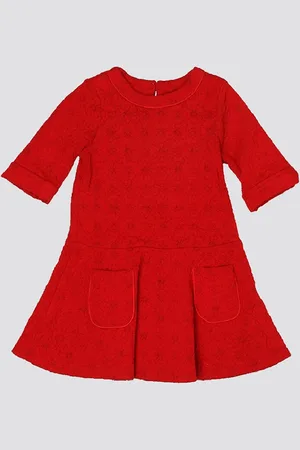 Mothercare Girls Self Design Cotton Drop-Waist Dress