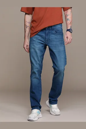 WROGN Men Straight Fit Heavy Fade Stretchable Jeans