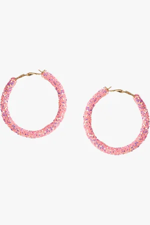 Kazo Pink Contemporary Hoop Earrings