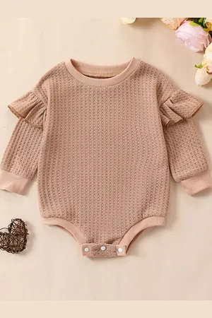 Stylecast Infants Girls Brown Round Neck Rompers