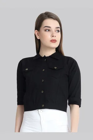 BuyNewTrend Lightweight Crop Denim Jacket
