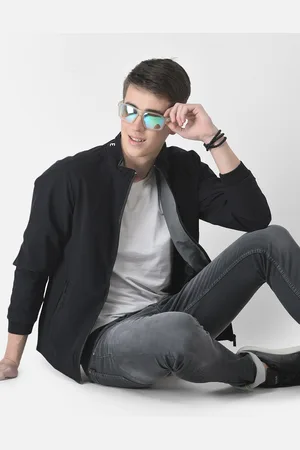 Crimsoune Club Men Mock Collar Open Front Jacket
