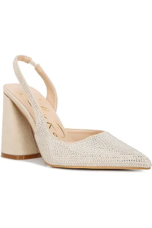 London Rag Embellished Buckles Detailed Pointed Toe Block Heels