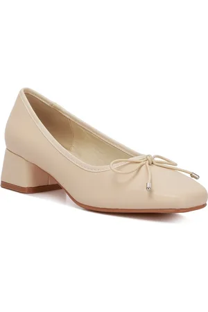 London Rag Bow Detailed Block Heeled Pumps