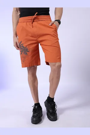 The Indian Garage Co Men Mid Rise Graphic Printed Cotton Shorts