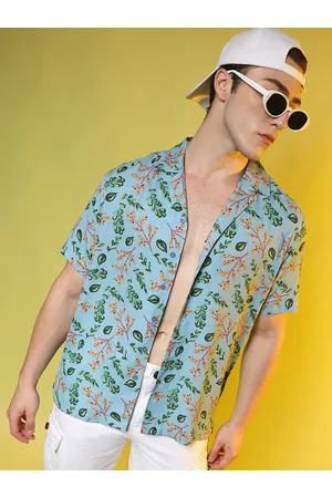 Campus Button-Down Collar Short Sleeves Floral Classic Printed Casual Shirt
