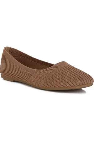 London Rag Textured Round Toe Ballerinas