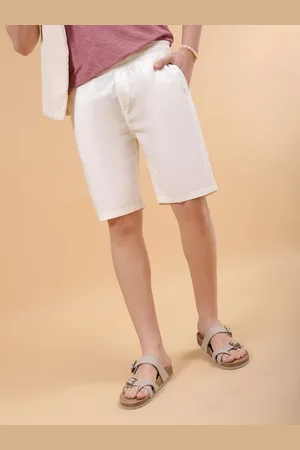 The Indian Garage Co Men White Pure Cotton Shorts
