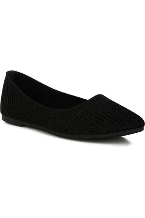London Rag Textured Round Toe Ballerinas