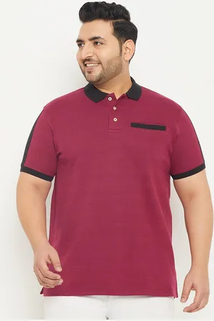 Bigbanana Plus Size Colourblocked Polo Collar Pure Cotton T-shirt