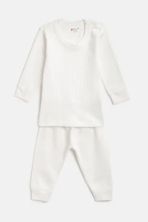 BodyCare Kids White Ribbed Thermal Set