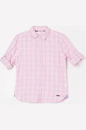 Lifestyle Boys Spread Collar Buffalo Checked Opaque Casual Shirt