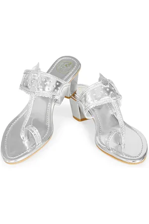 MEHNAM Embellished One Toe Block Heels