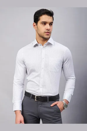 LOUIS STITCH Geometric Printed Comfort Cotton Formal Shirt
