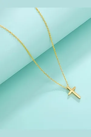 KARISHMA KREATIONS Unisex Gold-Plated Jesus Cross Pendant With Chain