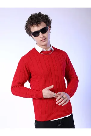 The Indian Garage Co Round Neck Cable Knit Pullover Sweater