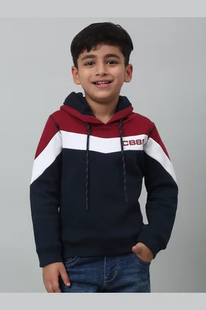 CANTABIL Boys Colourblocked Hooded Fleece Sweatshirt
