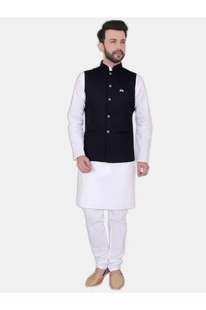 Avaeta Self Design Mandarin Collar Corduroy Nehru Jacket
