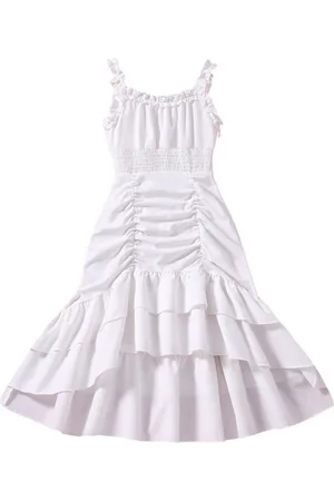 Stylecast Girl White Striped Layered A Line Maxi Dress