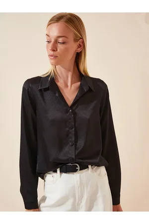 Happiness istanbul Spread Collar Long Sleeves Casual Shirt