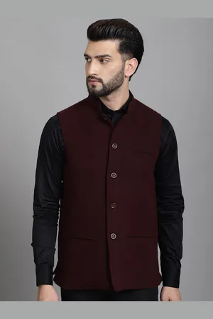 Even Mandarin collar Sleeveless Nehru Jacket