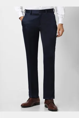 V Dot Men Mid-Raise Clean Look Skinny Fit Trousers