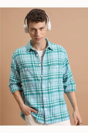 Highlander Tartan Checked Casual Double Pocket Oversized Flannel Shirt