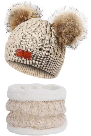 EL REGALO Kids Self Design Woollen Beanie With Neck Warmer