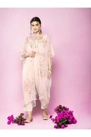 Ahalyaa Top & Trousers With Printed Shrug Ethnic Co-Ords