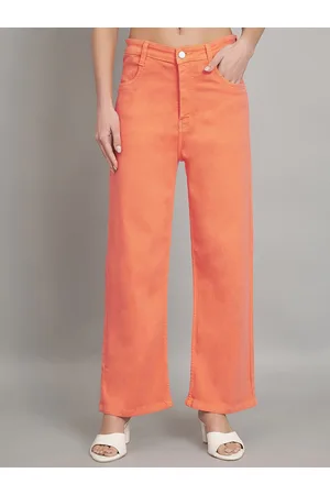 AngelFab Women Jean Relaxed Fit Mid-Rise Coloured Shade Clean Look Cotton Jeans