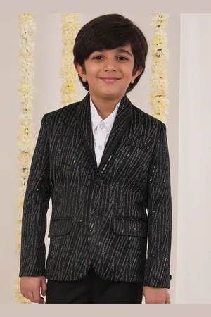 Vastramay Boys Self Design Single Breasted Slim-Fit Blazer