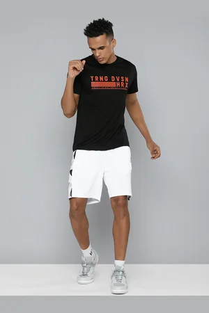 HRX Training Men Jet Black Rapid-Dry Typography Printed T-shirt