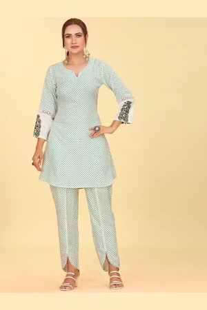 CHANSI Geometric Printed A-Line Kurta With Trouser