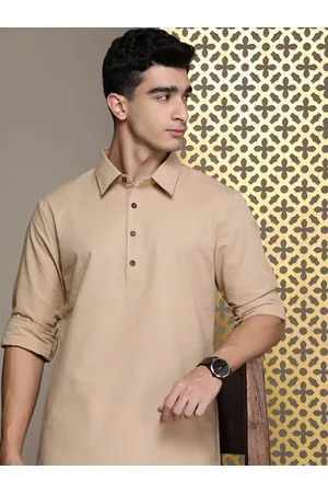 House of Pataudi Solid Regular Pure Cotton Jashn Kurta with Pathani Salwar