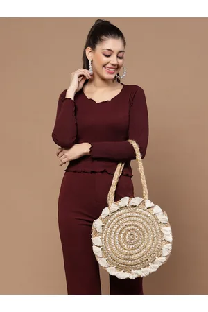 Anekaant Ethnic Motifs Regular Structured Tote Bag with Tasselled