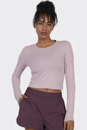 BlissClub Round Neck Fitted Crop Top