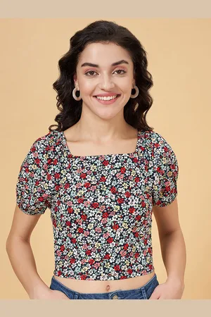 Pantaloons Floral Printed Square Neck Crop Top