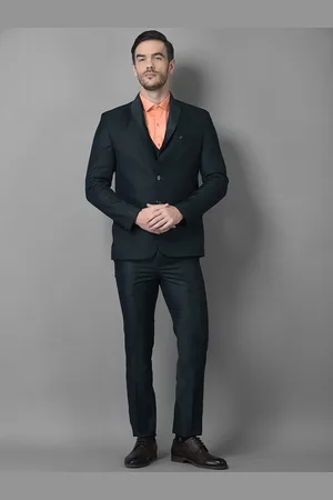 Canary London Men Green Solid Single-Breasted Slim-Fit Three-Piece Formal Suit