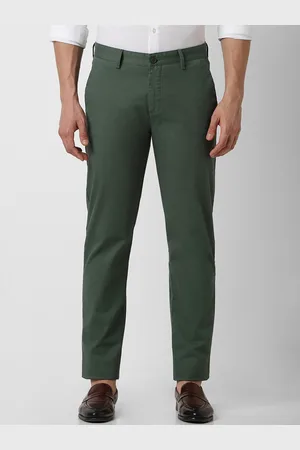 Peter England Men Slim Fit Mid-Rise Textured Trousers