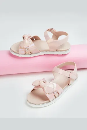 Lifestyle Girls Bow Detailed Open Toe Flats