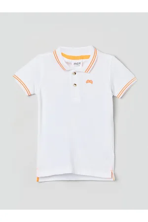 Max Collection Boys Short Sleeves Polo Collar Cotton Applique T-shirt