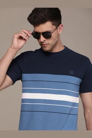 French Connection Men Striped Pure Cotton T-shirt